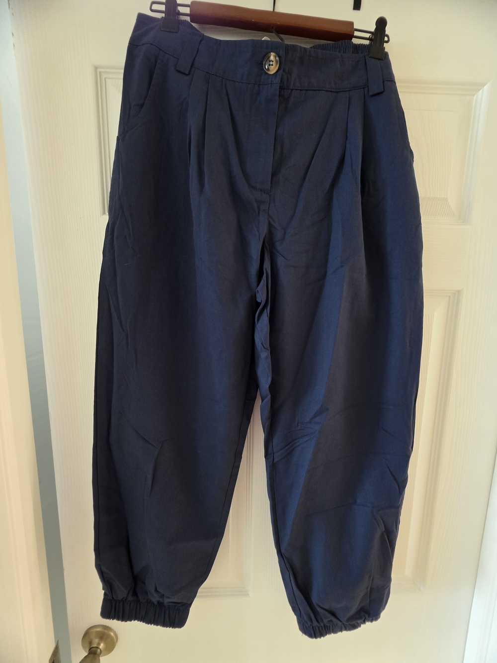 Halara Navy Blue Casual Elastic-Cuff Pants